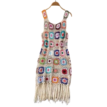 Apricot Crochet Dress
