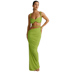 Twist Rope Skirt set - green
