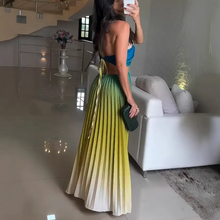 Load image into Gallery viewer, Gradient Lace-up Dress - Lime
