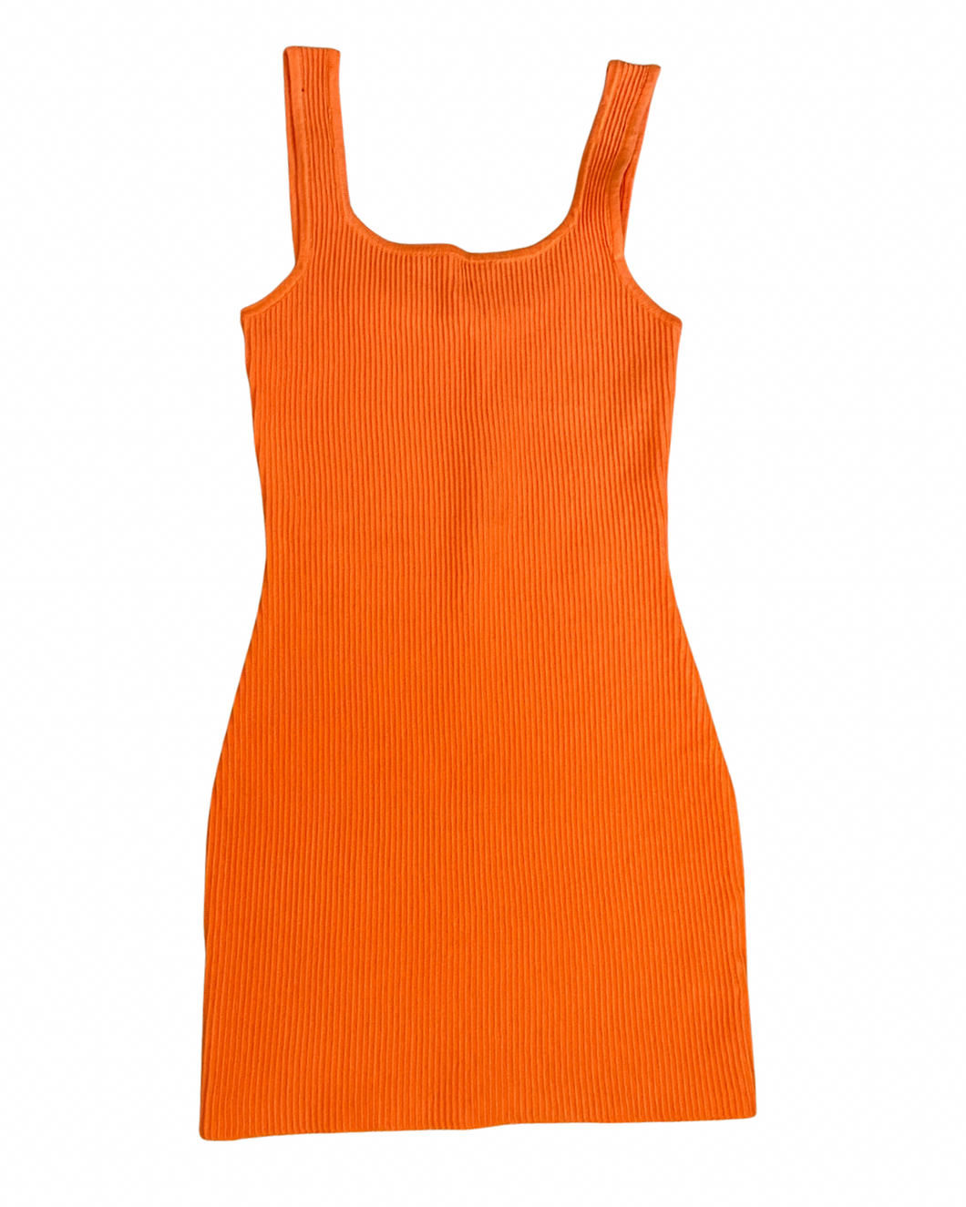 Ribbed Dress - Tangerine