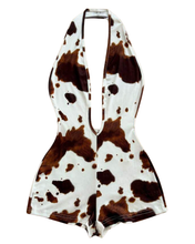 Load image into Gallery viewer, Chocolate Animal Print Romper

