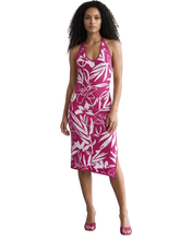 Load image into Gallery viewer, Pink &amp; White Floral Print Knit Dress
