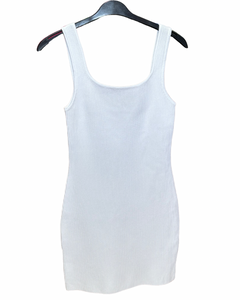 Ribbed Knit Dress -  White