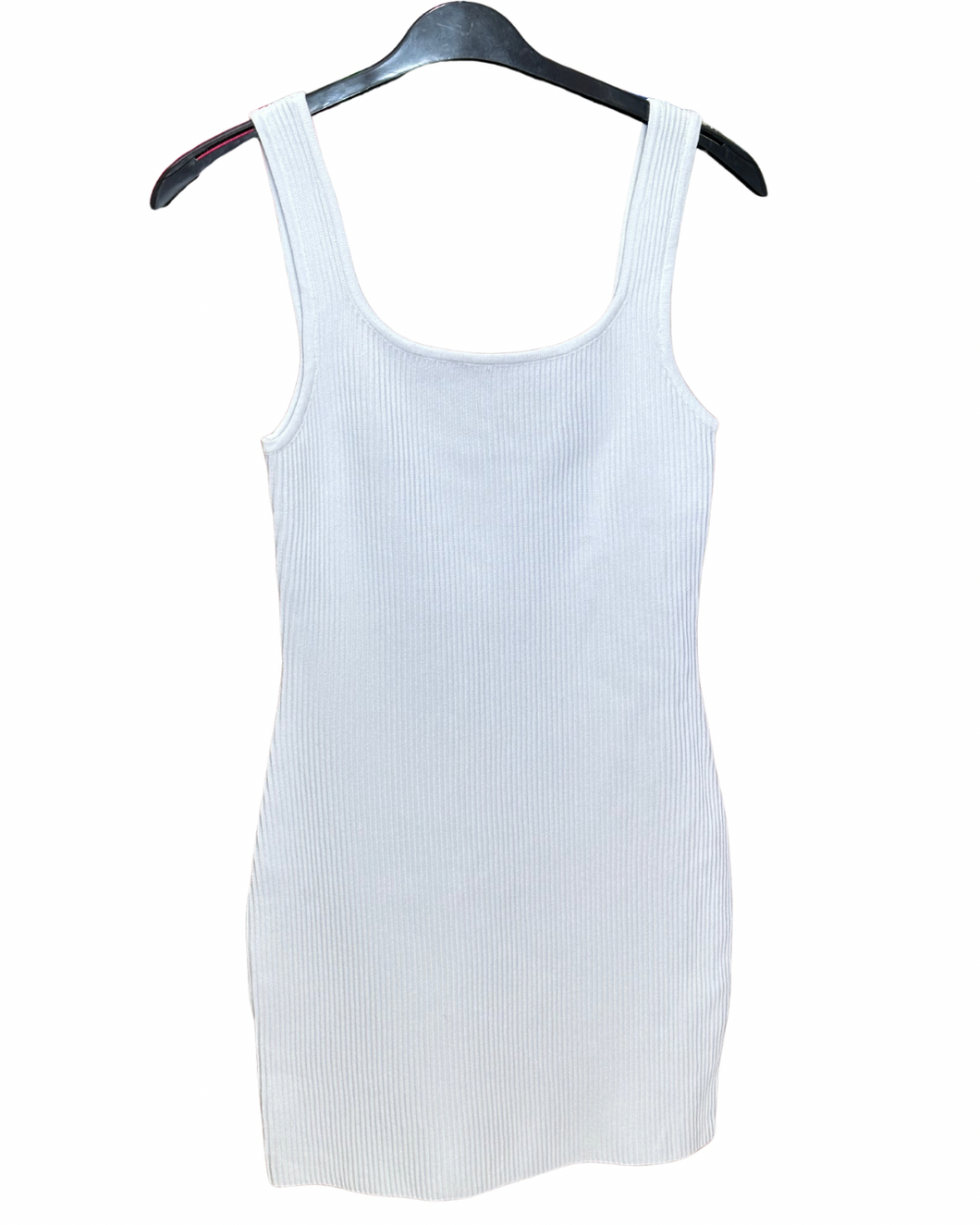 Ribbed Knit Dress -  White