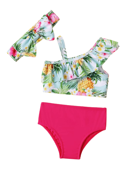 Baby - Flouncy Bikini Set & Headband