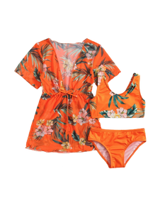 Baby - Bright Auburn 3pc Swimsuit & Coverup