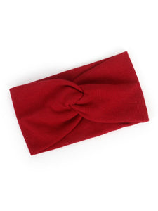 Ribbed Knot Headband - Cranberry