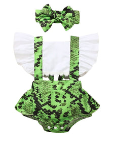 Lime Green Snake Romper