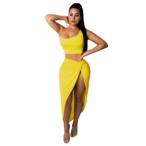 Sexy Slit Set - Yellow