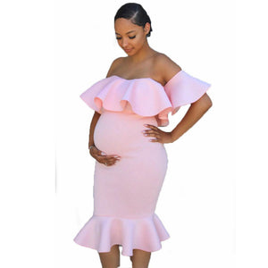 Flouncy Maternity Dress - Pink