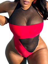 Load image into Gallery viewer, Red Panel Swimsuit
