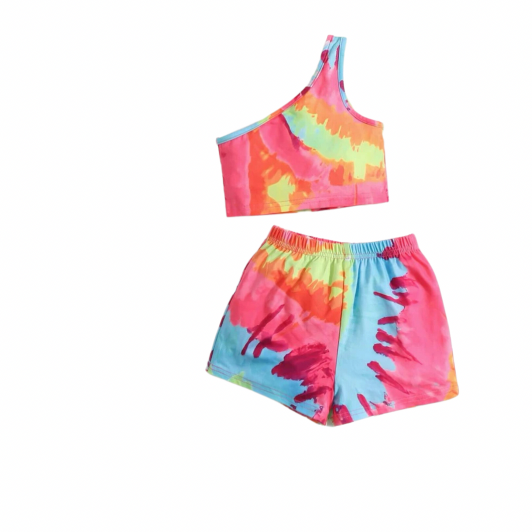 Tie Dye One shoulder Set