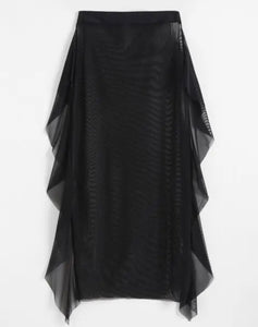 Sheer Ruffle Skirt Coverup