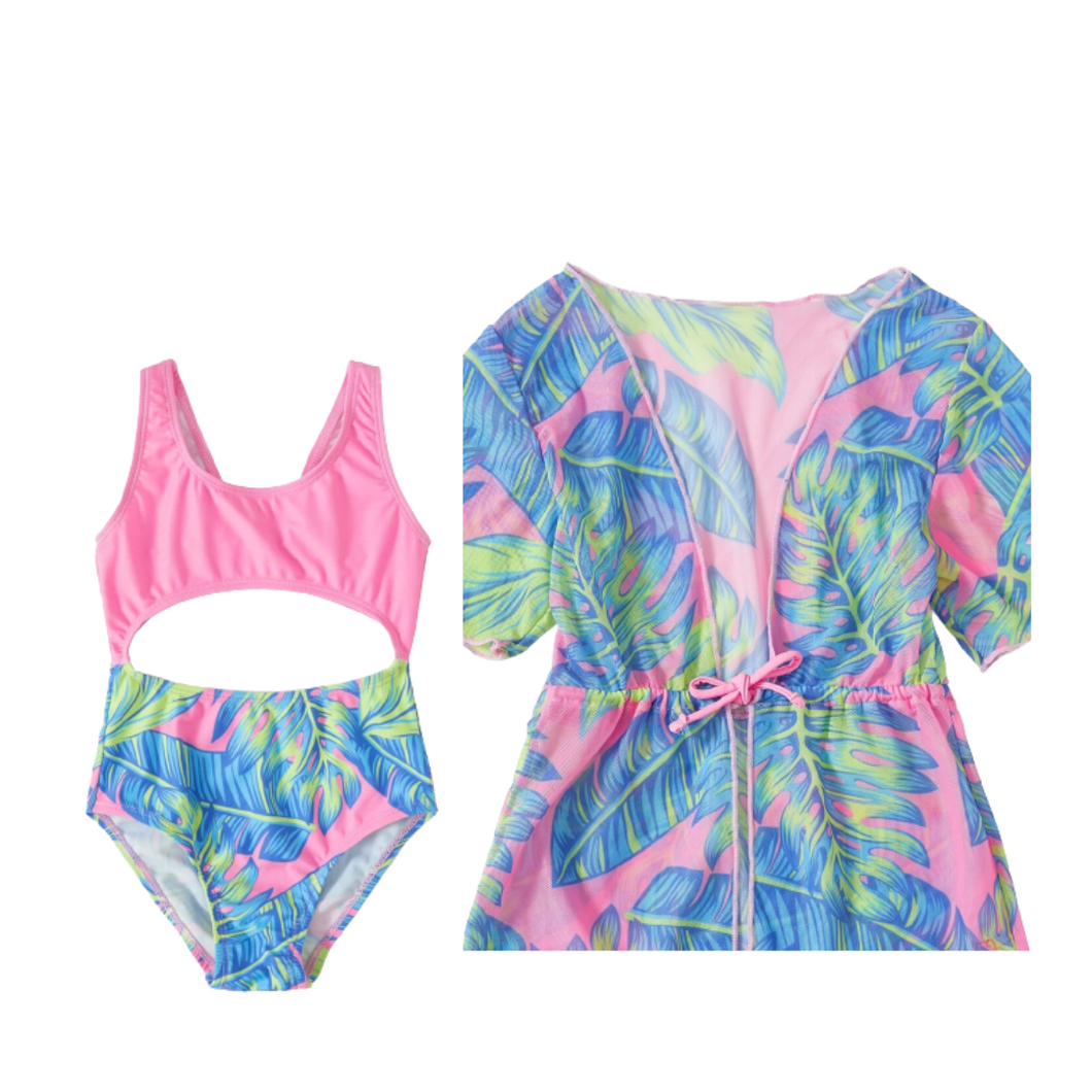 Baby Monokini & Coverup - Aqua